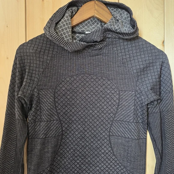 Lululemon Rest Less Dark Grey Strechy Hoodie Size 4 - Picture 2 of 9